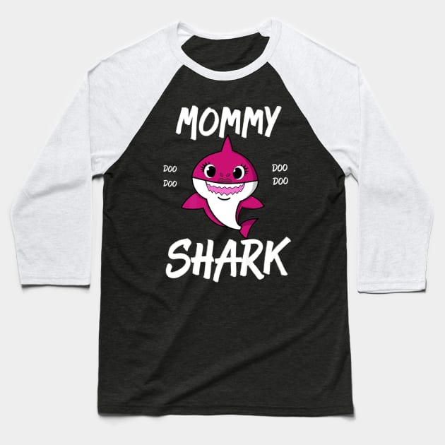 Baby Shark Mommy Shark Doo Doo Baseball T-Shirt by Stick Figure103